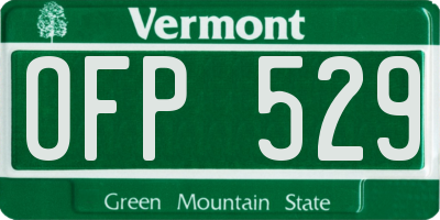VT license plate OFP529