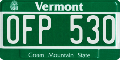 VT license plate OFP530