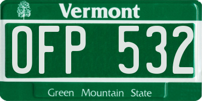 VT license plate OFP532
