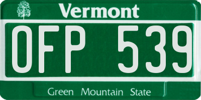VT license plate OFP539