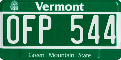 VT license plate OFP544
