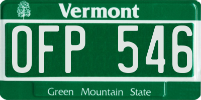 VT license plate OFP546