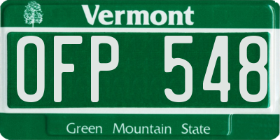VT license plate OFP548