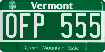 VT license plate OFP555