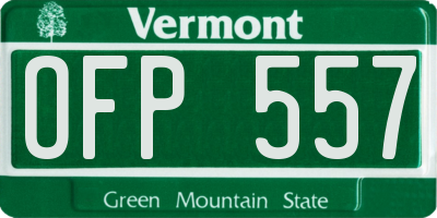 VT license plate OFP557