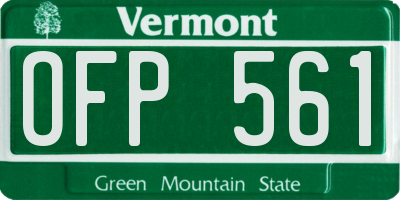 VT license plate OFP561