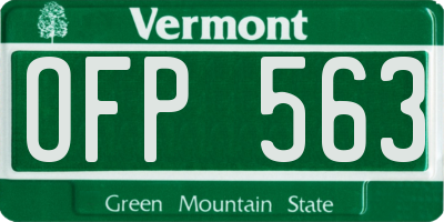 VT license plate OFP563