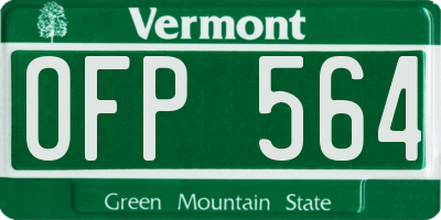 VT license plate OFP564