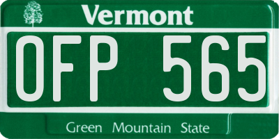 VT license plate OFP565