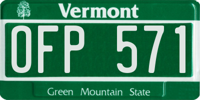 VT license plate OFP571