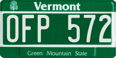 VT license plate OFP572