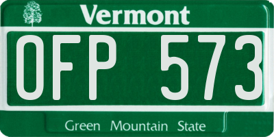 VT license plate OFP573