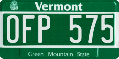 VT license plate OFP575