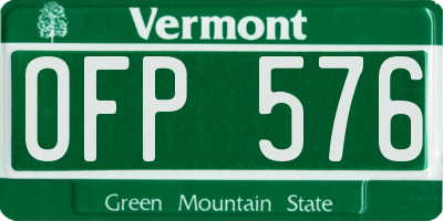 VT license plate OFP576