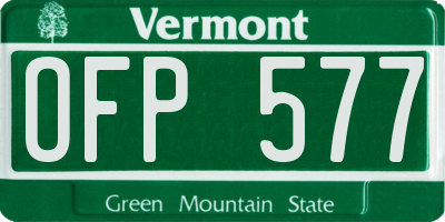 VT license plate OFP577