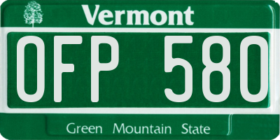 VT license plate OFP580
