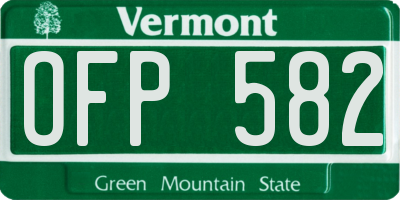 VT license plate OFP582
