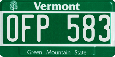 VT license plate OFP583