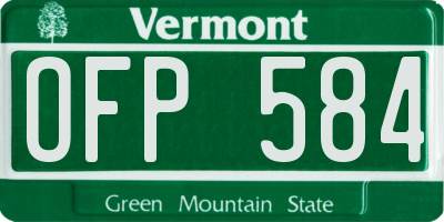 VT license plate OFP584
