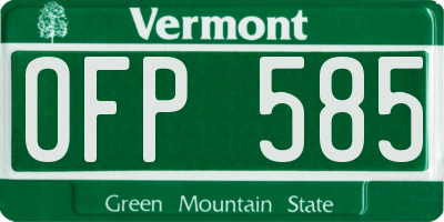 VT license plate OFP585