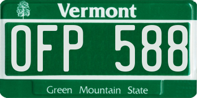 VT license plate OFP588