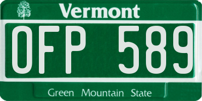 VT license plate OFP589
