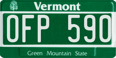 VT license plate OFP590