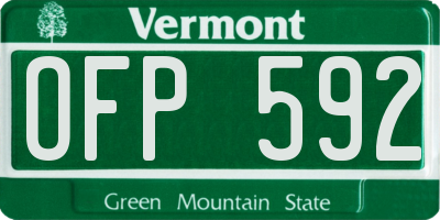VT license plate OFP592