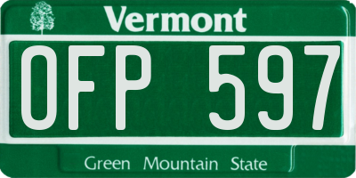 VT license plate OFP597