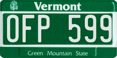 VT license plate OFP599