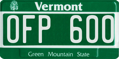 VT license plate OFP600