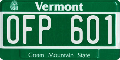 VT license plate OFP601