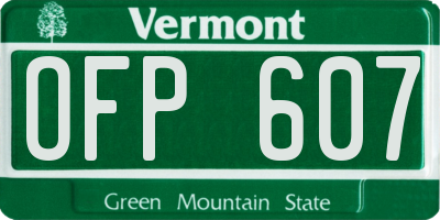 VT license plate OFP607