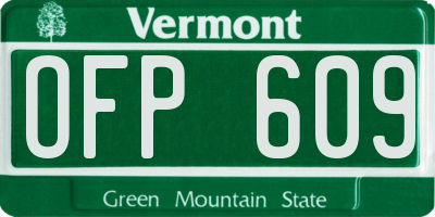VT license plate OFP609