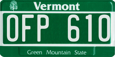 VT license plate OFP610