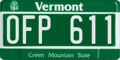 VT license plate OFP611