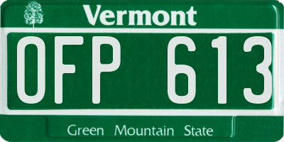 VT license plate OFP613
