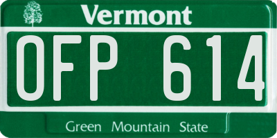 VT license plate OFP614
