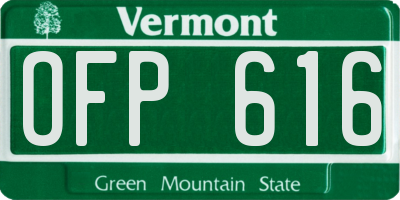 VT license plate OFP616