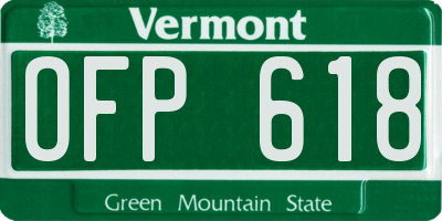 VT license plate OFP618