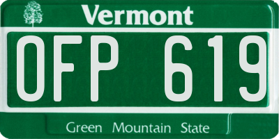VT license plate OFP619