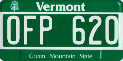 VT license plate OFP620