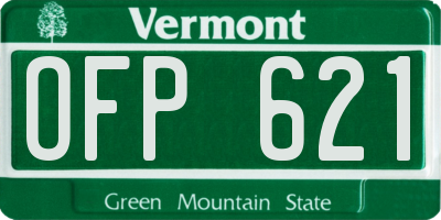 VT license plate OFP621