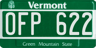 VT license plate OFP622
