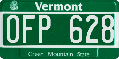 VT license plate OFP628