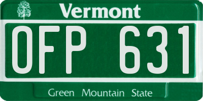 VT license plate OFP631