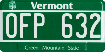 VT license plate OFP632