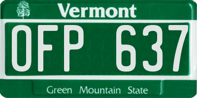 VT license plate OFP637