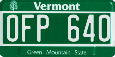 VT license plate OFP640