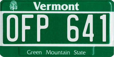 VT license plate OFP641
